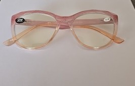 Reading Glasses ~ Two Tone Pink/Light Orange ~ Plastic Frames ~ +2.00 St... - £18.28 GBP