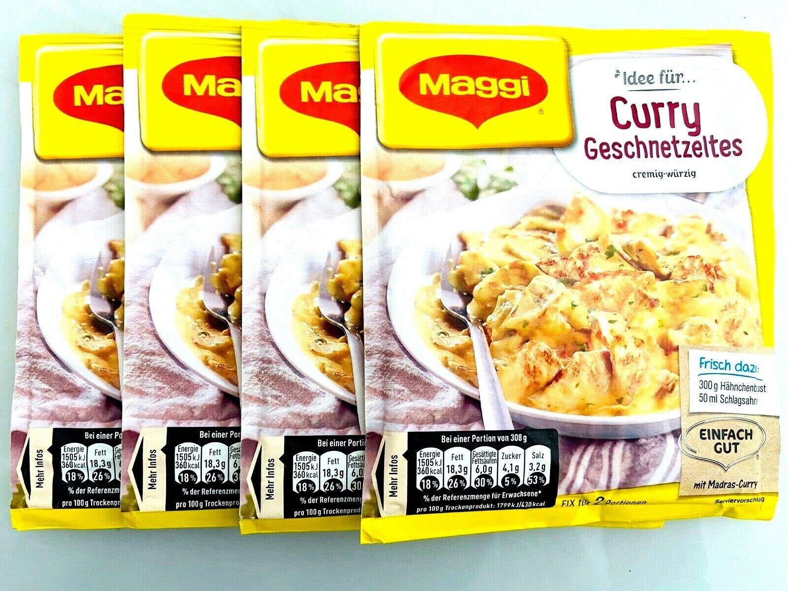 Maggi CURRY Geschnetzeltes Curry STRIPS-4pc/8 servings-Made in Germany-FREE SHIP - £10.25 GBP