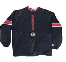 Vintage Chicago Blackhawks Starter Pullover Jacket NHL puffer Coat Rare L - £78.31 GBP