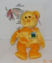 Ty NOVEMBER Birthday Bear 6&quot; Beanie Babies baby plush toy Orange - $9.90