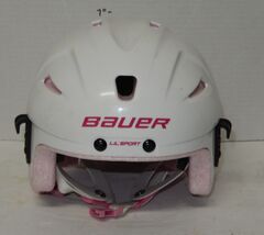 BAUER LiL Sport Youth White Pink Hockey Helmet Size 6- 6 3/4 - $34.60