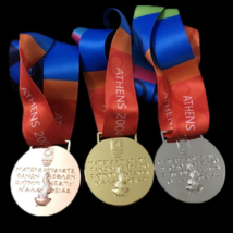 Athens 2004 Olympic Medals Set ( Gold/Silver/Bronze) with Silk Ribbons &amp;... - $89.00