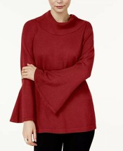 Alfani Cowl Neck Bell Sleeve Sweater Shirt Top, Red, Small - £15.15 GBP