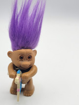 1992 Remco Toys Russ Baby Troll Doll on Rocking Horse Windup Purple Hair - $299.39 MXN