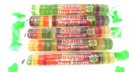 Haribo Roulette FIZZ SOUR gummy bears -5 rolls-Made in Germany FREE SHIP... - £7.74 GBP