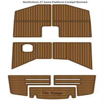 Northshore 37 Swim Platform Cockpit Pad Boat EVA Foam Faux Teak Floor Mat Marine - $1,199.00