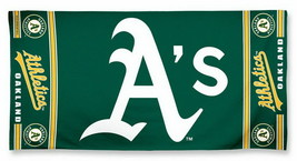 MLB Oakland Athletics Horizontal Logo Beach Towel 30"x60" WinCraft - $28.99