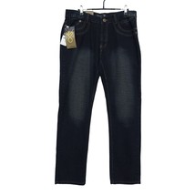 Jean Station Mens Classic Straight Jeans Black Pockets Faded Denim 34 x 30 New - £16.92 GBP