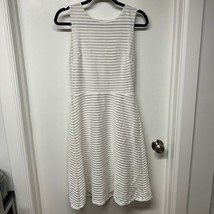 White House Black Market Sleeveless Fit Flare Dress Sheer Stripe Size 4 ... - £29.70 GBP