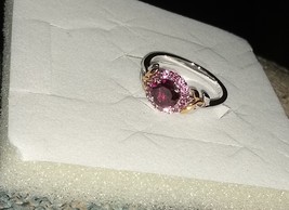 18 K Multi Gold Brazil Red Garnet &amp; Pink Tourmaline Ring, Size 7.5, 1.45(Tcw), 3 G - £518.04 GBP