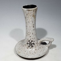 Goss Redware Pottery Crafted in Stowe Vermont Candle Holder Snowflake Speckled - £7.93 GBP