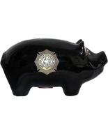 Vintage New York State Assn Fire Chiefs NYFD Black Ceramic Piggy Bank Go... - £31.23 GBP