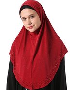  Women&#39;s Modest Muslim Rhinestones Instant Hijab Jersey Headscarf Rea - £13.22 GBP