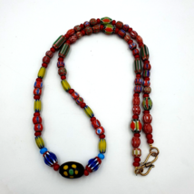 Collana Vintage Chevron e Cuore Bianco Veneziano Multistrato Perline Vet... - $522.87 MXN