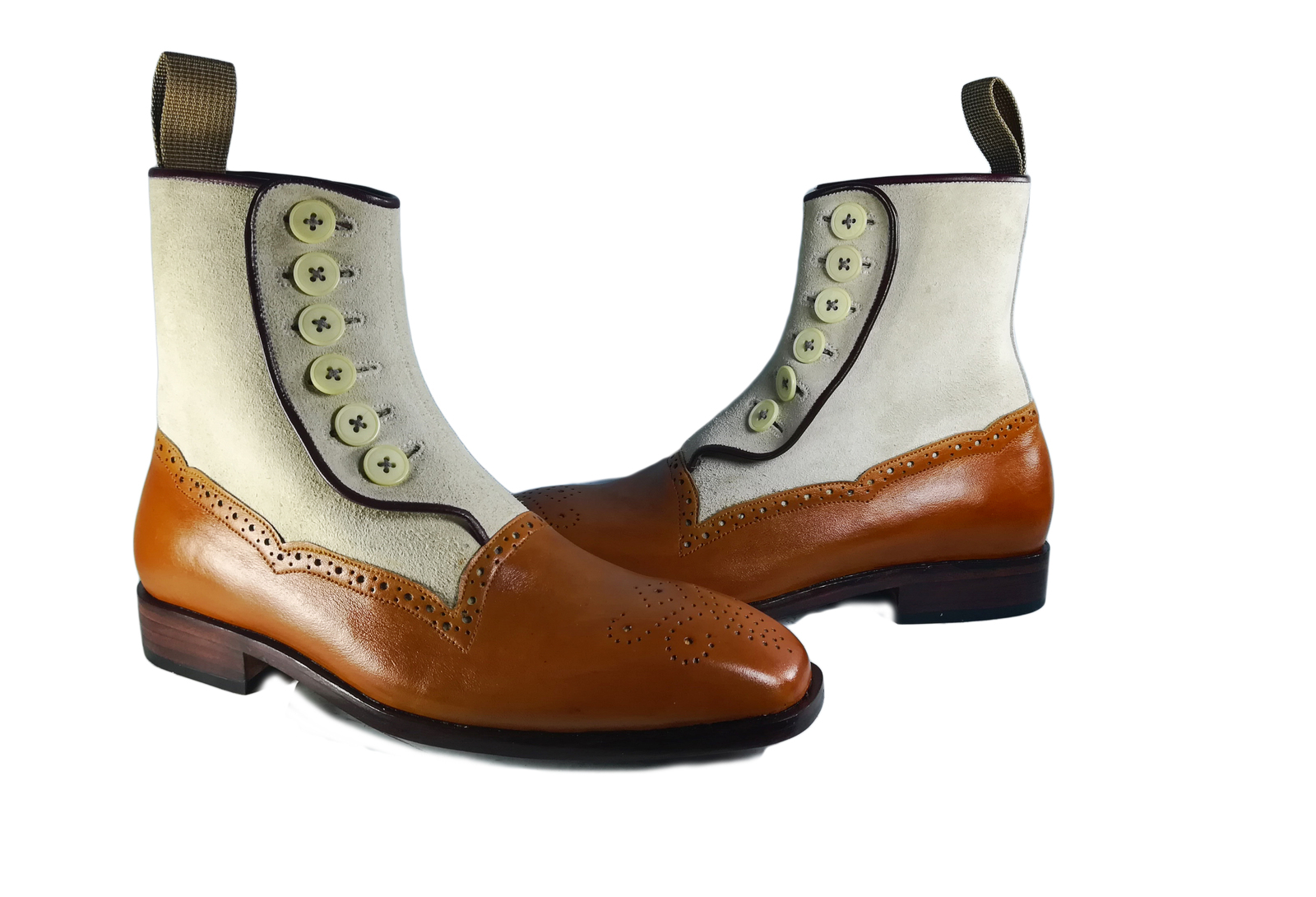 Tan And Black Polka Dot Men's Boots main image 1