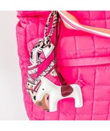 Secretariat Horse Tassel Scarf Keychain Bag Charm White &amp; Pink - $436.59 MXN