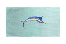Betsy Drake Blue Marlin on Teal Beach Towel - £54.79 GBP