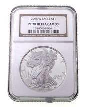 2008-W S $1 Silber American Eagle Beweis Ausgewählten Von NGC As PF70 Sehr Cameo - $163.71