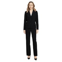 Anne Klein Black Pantsuit With Green &amp; purple Pinstripes Size 6 - $1,753.08 MXN