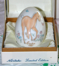 1981 Noritake Bone China Easter Egg, Pony, Butterflies, 11th Limited Edition - $14.00