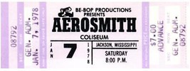 Vintage Aerosmith Ticket Stub January 7 1978 Jackson Mississippi Unused ... - $24.25