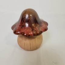 Clay Mushroom Brown Gold Ceramic Drip Glaze Natural Base Decor Fairy Gar... - £8.67 GBP