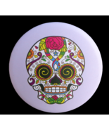 Multicolor Sugar Skull Round Double Mirror Folding Compact Hand Held Sma... - $6.92