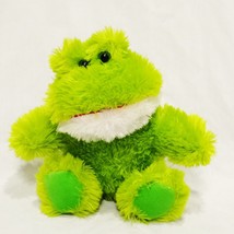 Frog Sitting  Plush Stuffed Animal 7&quot;  Henksters Green White - £14.30 GBP
