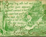 Vtg Postcard Easter Greetings Poem w Anamorphic Rabbit - G. K. Prince &amp; ... - £15.53 GBP