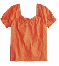 NEW J.Crew Women’s Embroidered Eyelet Top Size Small Orange NWT - $49.01