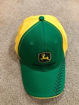 John Deere Accent Green &amp; Yellow Sport Twill Baseball Cap Trucker Hat Guc - £11.07 GBP