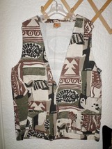 CHICO&#39;S TRIBAL PRINT COTTON VEST CHICO&#39;S 2 M/L - $10.00