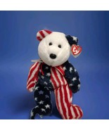 New TY Beanie Buddy Original SPANGLE Patriotic American 14&quot; Plush Bear R... - $232.19 MXN