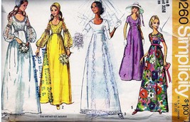 Wedding Gown &amp; Bridesmaid Dresses Vintage 1971 Simplicity Pattern 9260 S... - £9.28 GBP