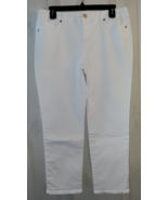NEW WOMENS BANDOLINO FIVE POCKET &quot;karyn boyfriend&quot; WHITE DENIM CAPRI  SI... - $555.92 MXN