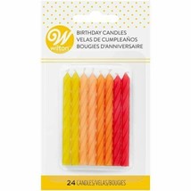 Warm Ombre Spiral 24 Ct Birthday Candles Yellow Peach Orange Red - $2.17