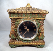 Classic Treasures Cane Clock With Jewelry Box w/ Lid Tropical Safari Hom... - $19.75