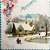 Memories Christmas Victorian Greeting Card 1900s Embossed Postcard PCBG11B - $19.99