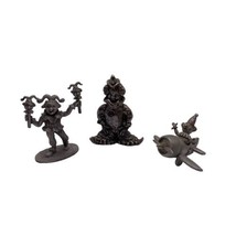 Pewter Clowns Vintage Lot Of 3 Miniature Metal Jester Airplane - £11.15 GBP