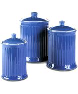 Simsbury Ceramic Canister Set of 3 in Blue by Omni Housewares - $98.79