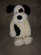 Jellycat Dog Plush 15&quot; Beanbag Stuffed Animal Beige Black Spot On Eye Al... - $22.76