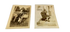 Vintage (2) 3.5x2.5 Man And Woman Sitting &quot;I Wonder Where&#39;s My Sweetheart&quot; - £5.49 GBP