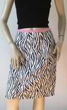 CYNTHIA STEFFE Black/White Zebra Print Skirt (Size 10) - £19.61 GBP