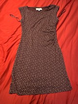 Ann Taylor LOFT Women’s Dress Size Small Maroon Floral Print Cap Sleeve ... - $18.95