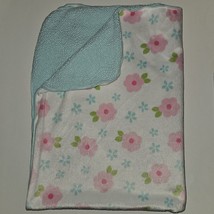 Circo Pink Blue White Green Flower Fleece Baby Blanket Lovey Floral 30x40 - $39.55