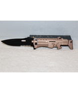 MACHINE GUN RIFLE ASSISTED KNIFE WITH BELT CLIP - £9.80 GBP