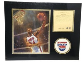 1995 Derrick Coleman New Jersey Nets NBA Kelly Russell Lithograph Art Print - £12.02 GBP