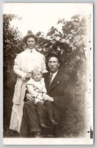 RPPC Lovely Edwardian Family Darling Child in the Yard Postcard J24 - £5.44 GBP