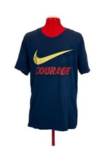 Nike Courage TShirt MEDIUM The Nike Tee with Dri Fit Blue Short Sleeve Swoosh - £15.95 GBP