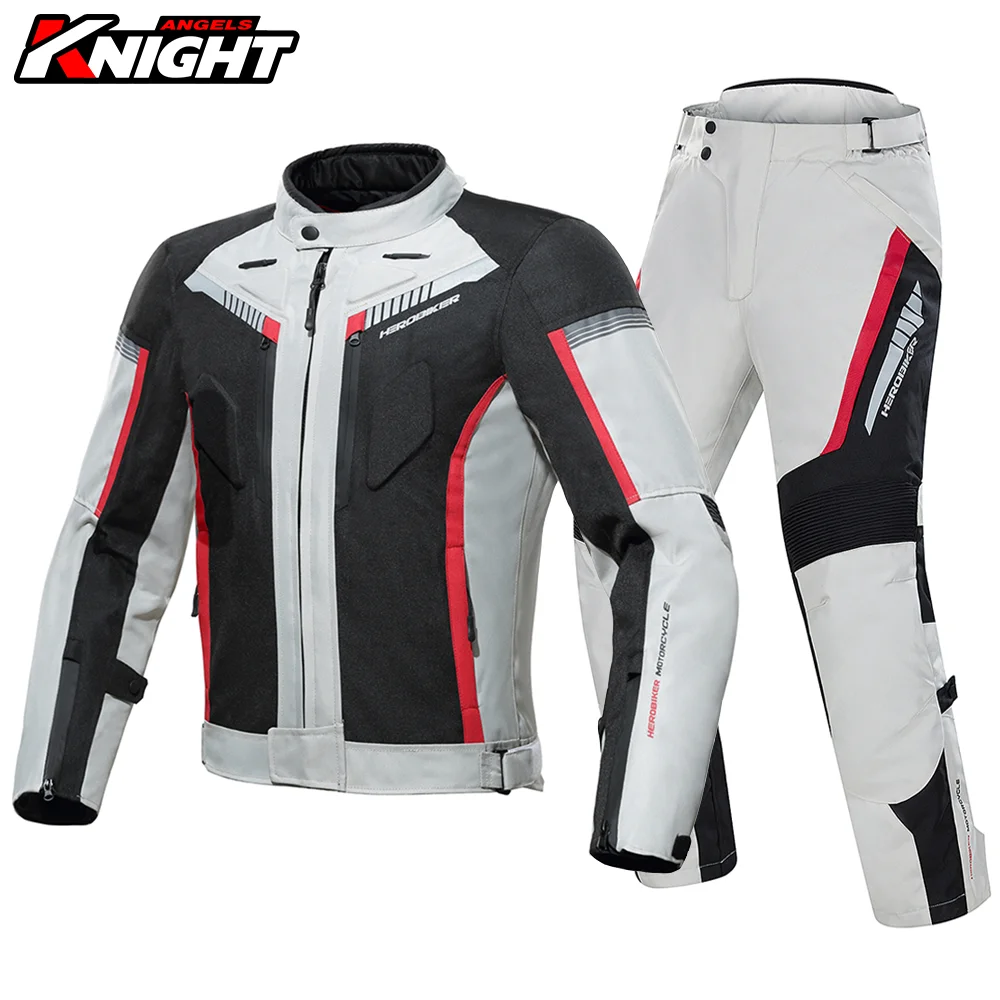 Motorcycle Jacket Pants Suit Waterproof Reflective Racing Jacket Men Biker - £93.83 GBP+